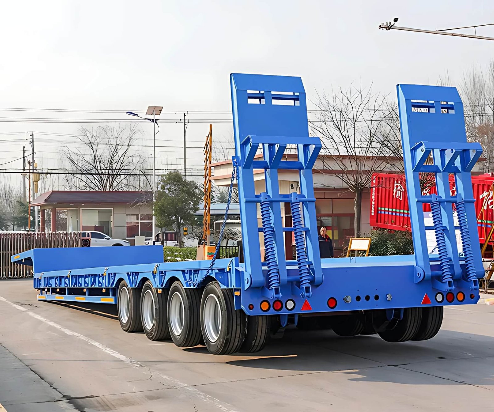 Luxerytrailers 30-100 Ton Extendable Flatbed Trailer for Sale In Angola - Image 2