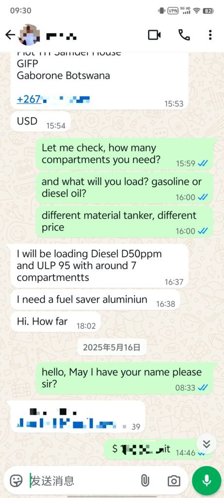 Fuel Tanker Truck Project in Botswana
